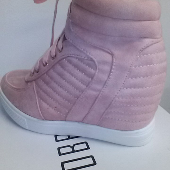 Pink Suedish Wedge Heel Sneaker - Picture 6 of 8
